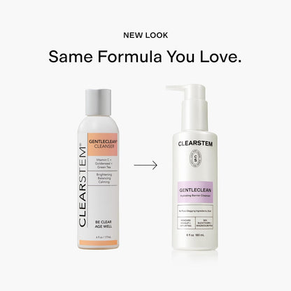 CLEARSTEM - GENTLECLEAN Vitamin C Infused Calming Wash - Facial Cleanser, Makeup Remover - Goldenseal + Green Tea - Facial Skin Care Products - Gluten Free, Cruelty Free - 6 fl oz / 207ml